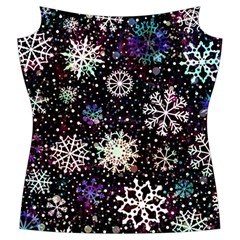 Shiny Winter Snowflake Abstract Christmas Cold Crystal December Women s Cut Out Long Sleeve T Front