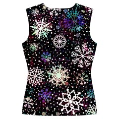 Shiny Winter Snowflake Abstract Christmas Cold Crystal December Women s Cut Out Long Sleeve T Back