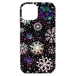 Shiny Winter Snowflake Abstract Christmas Cold Crystal December iPhone 15 Black UV Print PC Hardshell Case