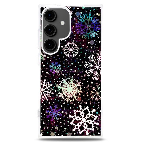 Shiny Winter Snowflake Abstract Christmas Cold Crystal December Samsung Galaxy S24 Plus 6.7 Inch TPU UV Case from ArtsNow.com Front