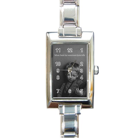 Feel of music Rectangle Italian Charm Watch from ArtsNow.com Front