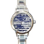 Metallic Rhythm Print Round Italian Charm Watch