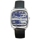 Metallic Rhythm Print Square Metal Watch