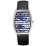 Metallic Rhythm Print Barrel Style Metal Watch