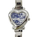 Metallic Rhythm Print Heart Italian Charm Watch