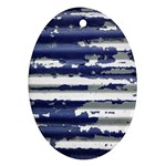 Metallic Rhythm Print Oval Ornament (Two Sides)