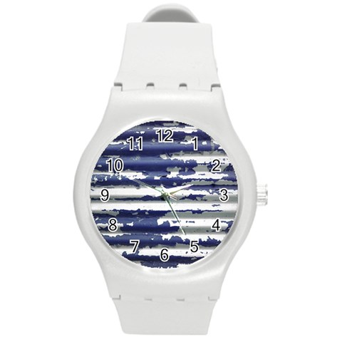 Metallic Rhythm Print Round Plastic Sport Watch (M) from ArtsNow.com Front