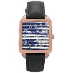 Metallic Rhythm Print Rose Gold Leather Watch 