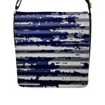 Metallic Rhythm Print Flap Closure Messenger Bag (L)