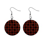 Fantasy Skeleton Dragon Hand Drawn Motif Seamless Pattern Bk Mini Button Earrings