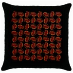 Fantasy Skeleton Dragon Hand Drawn Motif Seamless Pattern Bk Throw Pillow Case (Black)