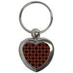 Fantasy Skeleton Dragon Hand Drawn Motif Seamless Pattern Bk Key Chain (Heart)