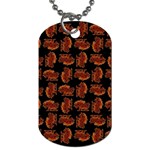 Fantasy Skeleton Dragon Hand Drawn Motif Seamless Pattern Bk Dog Tag (One Side)