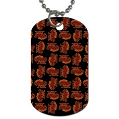 Fantasy Skeleton Dragon Hand Drawn Motif Seamless Pattern Bk Dog Tag (Two Sides) from ArtsNow.com Front