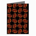 Fantasy Skeleton Dragon Hand Drawn Motif Seamless Pattern Bk Greeting Cards (Pkg of 8)