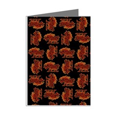 Fantasy Skeleton Dragon Hand Drawn Motif Seamless Pattern Bk Mini Greeting Cards (Pkg of 8) from ArtsNow.com Right