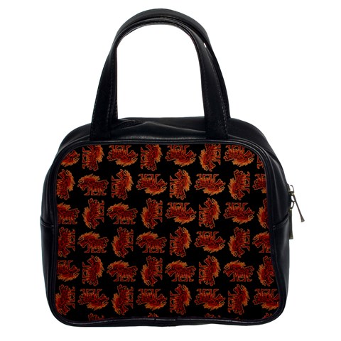 Fantasy Skeleton Dragon Hand Drawn Motif Seamless Pattern Bk Classic Handbag (Two Sides) from ArtsNow.com Front