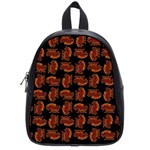 Fantasy Skeleton Dragon Hand Drawn Motif Seamless Pattern Bk School Bag (Small)