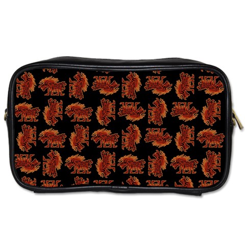 Fantasy Skeleton Dragon Hand Drawn Motif Seamless Pattern Bk Toiletries Bag (Two Sides) from ArtsNow.com Front