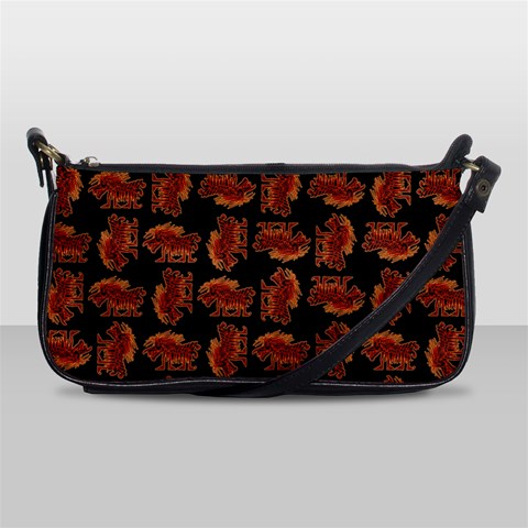 Fantasy Skeleton Dragon Hand Drawn Motif Seamless Pattern Bk Shoulder Clutch Bag from ArtsNow.com Front