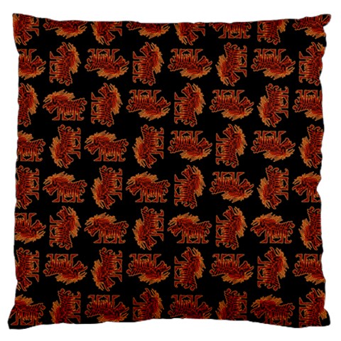 Fantasy Skeleton Dragon Hand Drawn Motif Seamless Pattern Bk Large Cushion Case (One Side) from ArtsNow.com Front