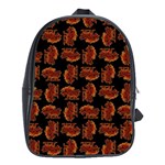 Fantasy Skeleton Dragon Hand Drawn Motif Seamless Pattern Bk School Bag (XL)