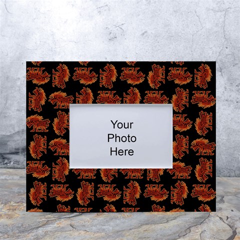 Fantasy Skeleton Dragon Hand Drawn Motif Seamless Pattern Bk White Tabletop Photo Frame 4 x6  from ArtsNow.com Front