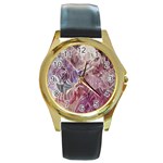 Hidden Heart Round Gold Metal Watch