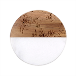 Hidden Heart Classic Marble Wood Coaster (Round) 