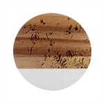 Hidden Heart Marble Wood Coaster (Round)