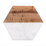 Hidden Heart Marble Wood Coaster (Hexagon) 