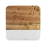 Hidden Heart Marble Wood Coaster (Square)