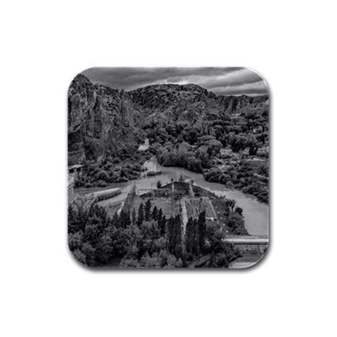 Florentino ameghino dam, chubut, argentina Rubber Square Coaster (4 pack) from ArtsNow.com Front