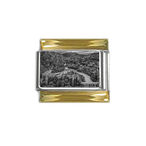 Florentino ameghino dam, chubut, argentina Gold Trim Italian Charm (9mm) from ArtsNow.com Front