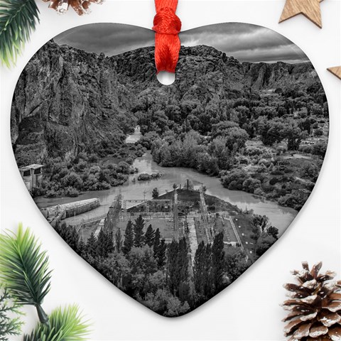 Florentino ameghino dam, chubut, argentina Heart Ornament (Two Sides) from ArtsNow.com Front