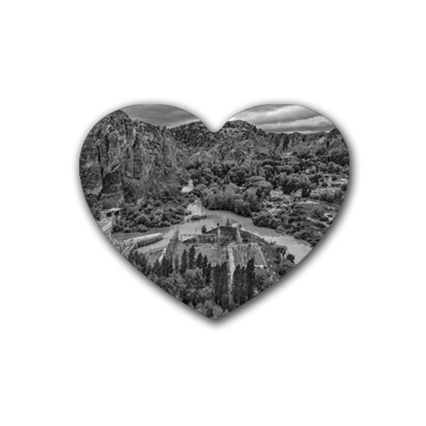 Florentino ameghino dam, chubut, argentina Rubber Heart Coaster (4 pack) from ArtsNow.com Front