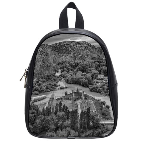 Florentino ameghino dam, chubut, argentina School Bag (Small) from ArtsNow.com Front