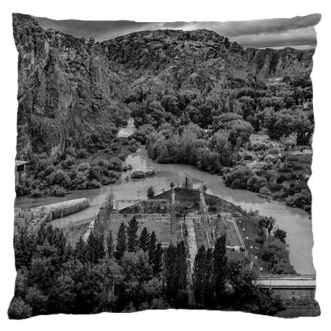 Florentino ameghino dam, chubut, argentina Large Cushion Case (Two Sides) from ArtsNow.com Front