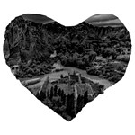 Florentino ameghino dam, chubut, argentina Large 19  Premium Heart Shape Cushions