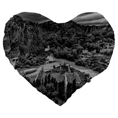 Florentino ameghino dam, chubut, argentina Large 19  Premium Flano Heart Shape Cushions from ArtsNow.com Front