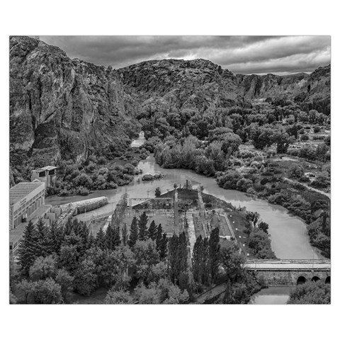 Florentino ameghino dam, chubut, argentina Medium Tote Bag from ArtsNow.com Back