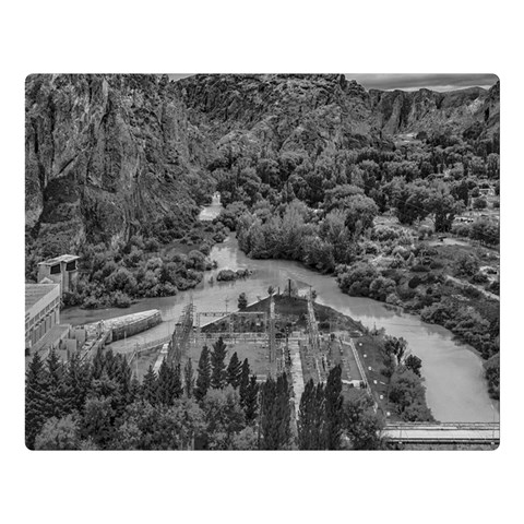 Florentino ameghino dam, chubut, argentina Premium Plush Fleece Blanket (Large) from ArtsNow.com 80 x60  Blanket Front