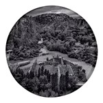 Florentino ameghino dam, chubut, argentina Round Glass Fridge Magnet (4 pack)