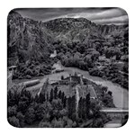 Florentino ameghino dam, chubut, argentina Square Glass Fridge Magnet (4 pack)