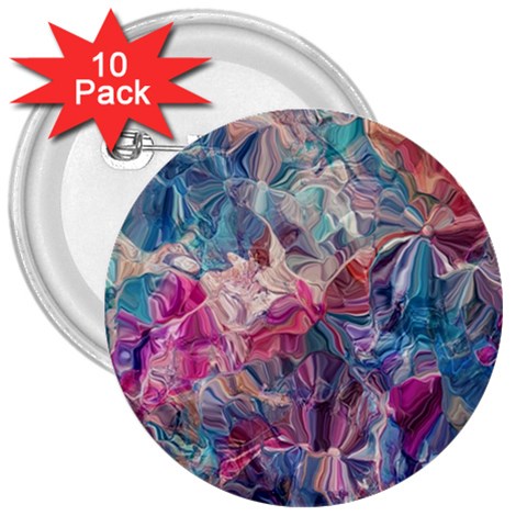 Blue Blend 3  Buttons (10 pack)  from ArtsNow.com Front