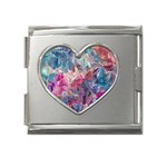 Blue Blend Mega Link Heart Italian Charm (18mm)