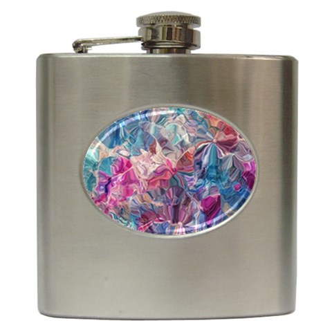 Blue Blend Hip Flask (6 oz) from ArtsNow.com Front