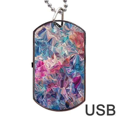 Blue Blend Dog Tag USB Flash (One Side) from ArtsNow.com Front