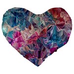 Blue Blend Large 19  Premium Heart Shape Cushions