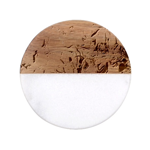 Blue Blend Classic Marble Wood Coaster (Round)  from ArtsNow.com Front